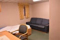 Crew cabin of the merchant cargo container vessel