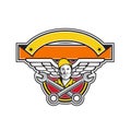 Crew Chief Crossed Spanner Army Wings Banner Icon