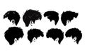 Crew cut hair style silhouette clipart,trendy stylish man hairs,set of men hair styles and hair cuts,