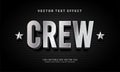 Crew 3D editable text effect Royalty Free Stock Photo