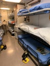 Crew dorm rooms inside Her Royal Majesty Yacht Britannia of the British monarch, Queen Elizabeth II