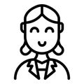 Crew female icon, outline style