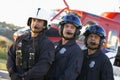 Crew In Front Of Medevac Helicopter Royalty Free Stock Photo