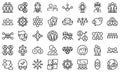 Crew icons set, outline style