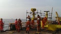 Crew install Riser guard at one of platform in East Coast Malaysia