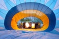 Crew prepares hot air balloon in Cappadocia, Turkey Royalty Free Stock Photo