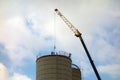 A tall silo being constructed at a farm in southern ontario