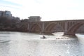 Crew Team Rowing Francis Scott Key Memorial Bridge Royalty Free Stock Photo