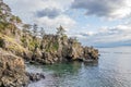 Rugged rocky coast on Pacific Ocean