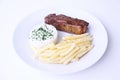 Steak French Fries Rice Food Lunch Detail Recipe Delicious Sao Paulo Brazil