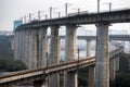 China High Speed  Railway Bridge and Train Royalty Free Stock Photo