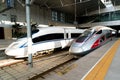 CRH High-speed trains at Beijing South Railway Station at Beijing ,China. Royalty Free Stock Photo