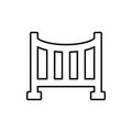 Crib glyph icon. Element of Furniture for mobile concept and web apps icon. Thin line icon for website design and