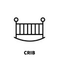 Crib icon or logo in modern line style.