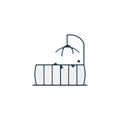 Crib thin line icon. Crib cradle Hand Drawn thin line icon Royalty Free Stock Photo