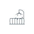 Crib thin line icon. Crib cradle Hand Drawn thin line icon Royalty Free Stock Photo