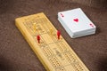 Cribbage Board and Cards Royalty Free Stock Photo