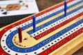 Cribbage board and playing cards