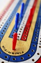 Cribbage board and playing cards