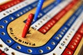 Cribbage board and playing cards