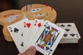 Cribbage Card Game Best Hand over a game board
