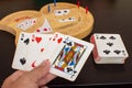 Cribbage Card Game Best Hand over a game board