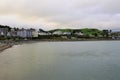 Criccieth beach at dusk, in August, 2021.