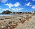 Criccieth castle and beach, North Wales. Royalty Free Stock Photo