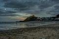 Criccieth Castle at dusk moody fading light Royalty Free Stock Photo