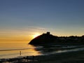 Criccieth Castle sunset Gwynedd wales Royalty Free Stock Photo