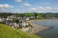 Criccieth North Wales UK town coast and beach in summer Royalty Free Stock Photo