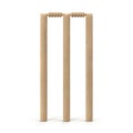 Cricet wickets 3D illustration isolated on white Royalty Free Stock Photo