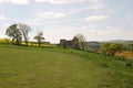 Crichton Castle ruins and hills, Midlothian Royalty Free Stock Photo