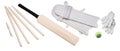 Cricket Accessories And Tools On White Surface