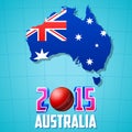 2015 Cricket with Australia map and flag