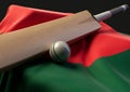 Cricket Ball Bat And Bangladesh Flag