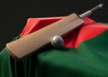 Cricket Ball Bat And Bangladesh Flag