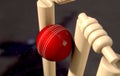 Cricket Ball Hitting Wickets Royalty Free Stock Photo