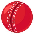 Cricket ball icon. Leather sport equipment sign