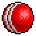 Cricket Ball Pixel Art Eight Bit Sports Game Icon Royalty Free Stock Photo