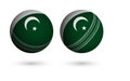 cricket ball in realistic style in colors of flag of Islamic Republic of Pakistan. Summer team sports. Vector on white background Royalty Free Stock Photo