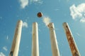 Cricket Ball Smashing Wickets