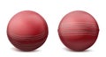 Cricket balls set isolated on white background Royalty Free Stock Photo