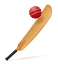Cricket bat and ball vector illustration Royalty Free Stock Photo