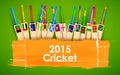 Cricket bat of different participating countries