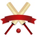 Cricket Bat Emblem Royalty Free Stock Photo