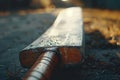 Twilight Brilliance Cricket Bat Awaits The Fast Approaching Ball Royalty Free Stock Photo