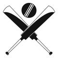 Cricket bats logo, simple style