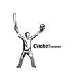 Cricket batsman celebrating his success Royalty Free Stock Photo