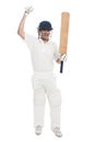 Cricket batsman celebrating his success Royalty Free Stock Photo